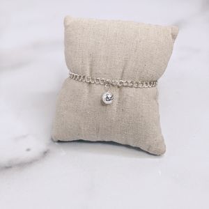 Sterling silver soccer ball charm bracelet